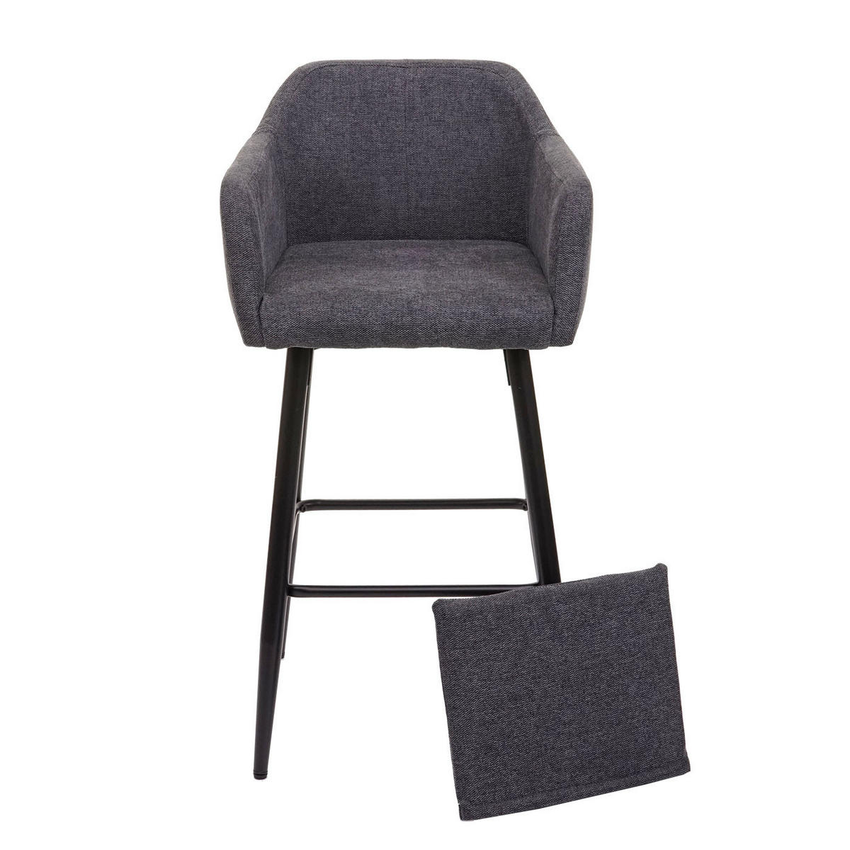 BARHOCKER Anthrazit 2er-Set - Anthrazit, Textil (54/105/53cm) - Jamb