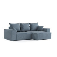 ROHOVÁ SEDAČKA SENSO, textil, Modrošedá - černá/šedohnědá, dřevo/kompozitní dřevo (255/148cm) - AltaBeds