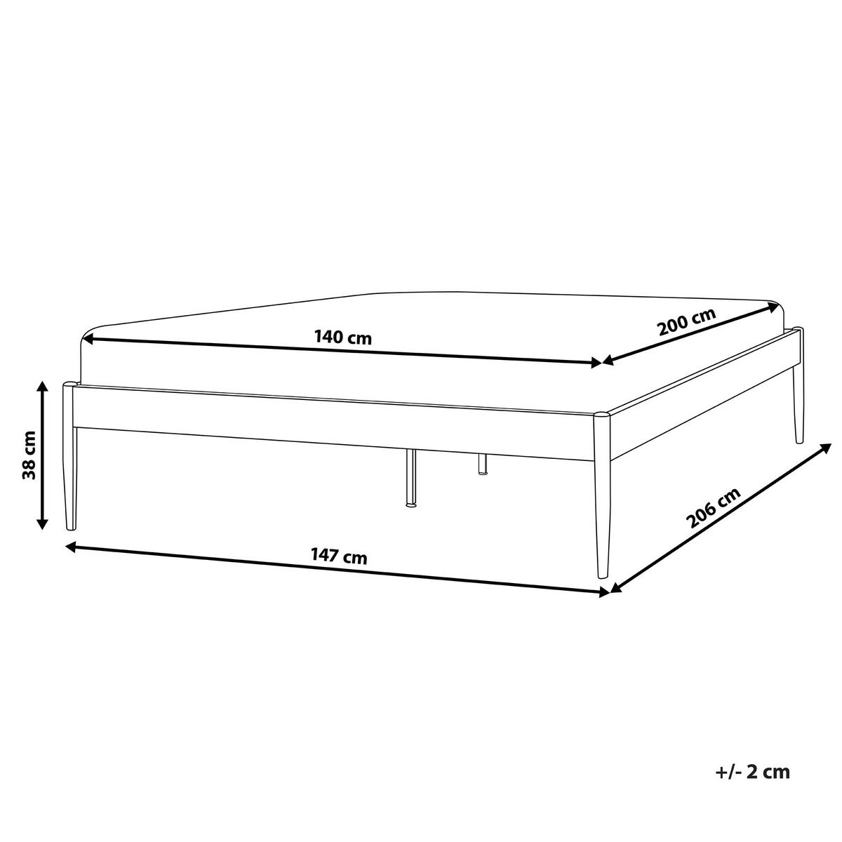 BETT mit Lattenrost 140x200 cm Weiß Vaurs - Weiß, Metall (140/200cm) - Beliani