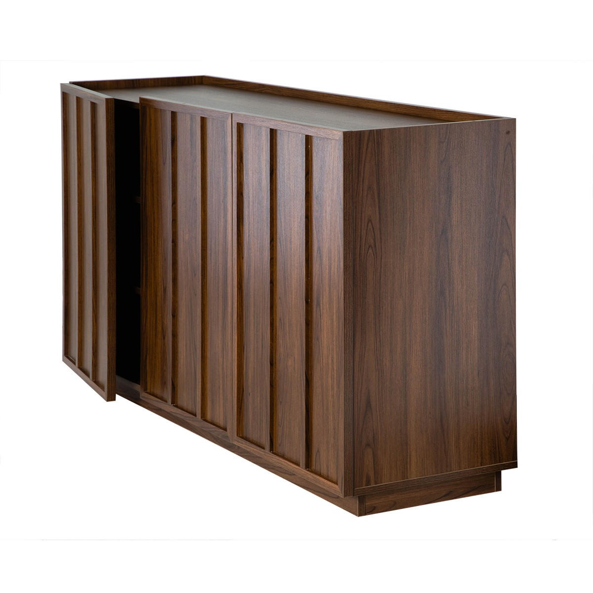 SIDEBOARD mit 3 Türen in Nussbaumoptik 40/79/140 cm - Nussbaumfarben, Holzwerkstoff (140/79/40cm) - Calicosy