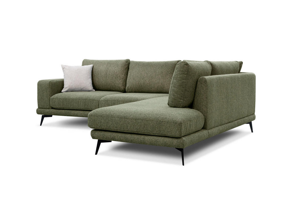 ECKSOFA MEDIOLANE 5-Sitzer, olivgrün - Olivgrün, Holzwerkstoff/Textil (282/219cm) - Courtois Laville