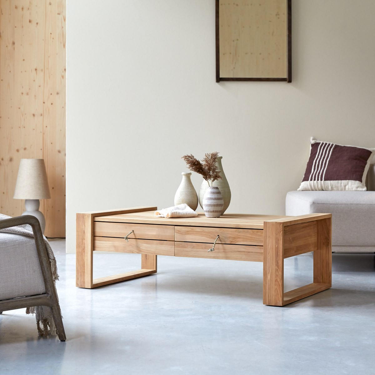 COUCHTISCH Minimalys Natur aus Teak - Naturfarben, Holz (70/120/40cm) - Tikamoon