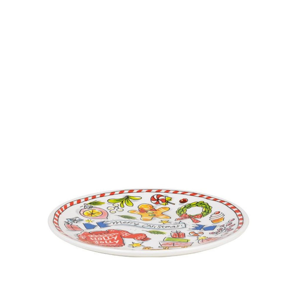 KUCHENTELLER Holly Jolly in Bunt - 18cm - Multicolor, Keramik (18/18/2cm) - Blond Amsterdam