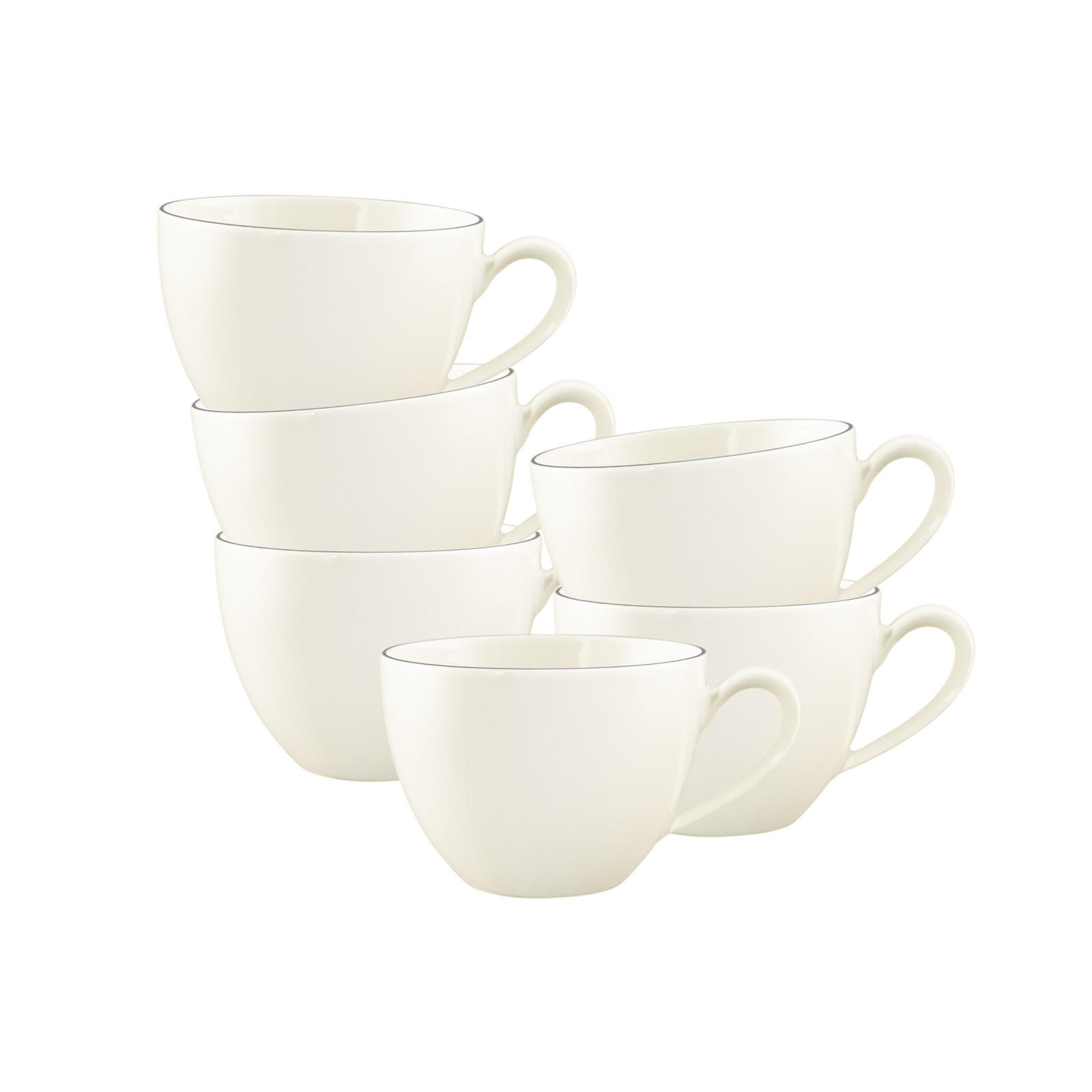 KAFFEETASSEN Savona Fine Diamond creme 270 ml 6er Set - Creme, Keramik (270L) - Seltmann Weiden