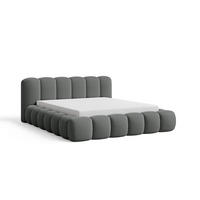 POLSTERBETT 200x200 mit Bettkasten, Lattenrost und Kopfteil, Bouclé-Stoffbezug Dunkelgrau - Dunkelgrau, Holz (200/200cm) - Chilly