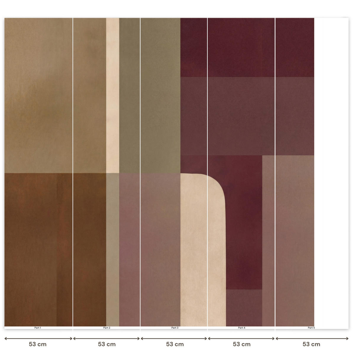 TAPETE - Unis - Abstrakt - Bordeaux - Linien - 220x240 cm - Multicolor, Papier (220/240cm) - OnlyWow