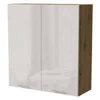 HÄNGESCHRANK Brerra W4/90 Eiche Artisan / RAL 9001 creme Hochglanz 90 / 32,5 / 96cm - Creme/Eiche Artisan, Holz/Holzwerkstoff (90/96/32.5cm) - Feldmann-Wohnen