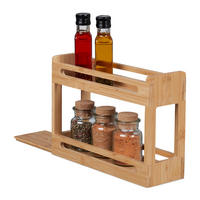 GEWÜRZREGAL - Hellbraun, Holz (30.5/21.5/10.5cm) - Relaxdays