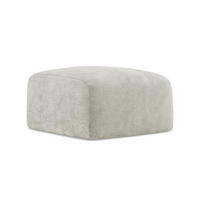 POUF Chenille Stoff Creme - Perlmutt/Schwarz, Holzwerkstoff/Kunststoff (65/40/65cm) - LaMiaSofa