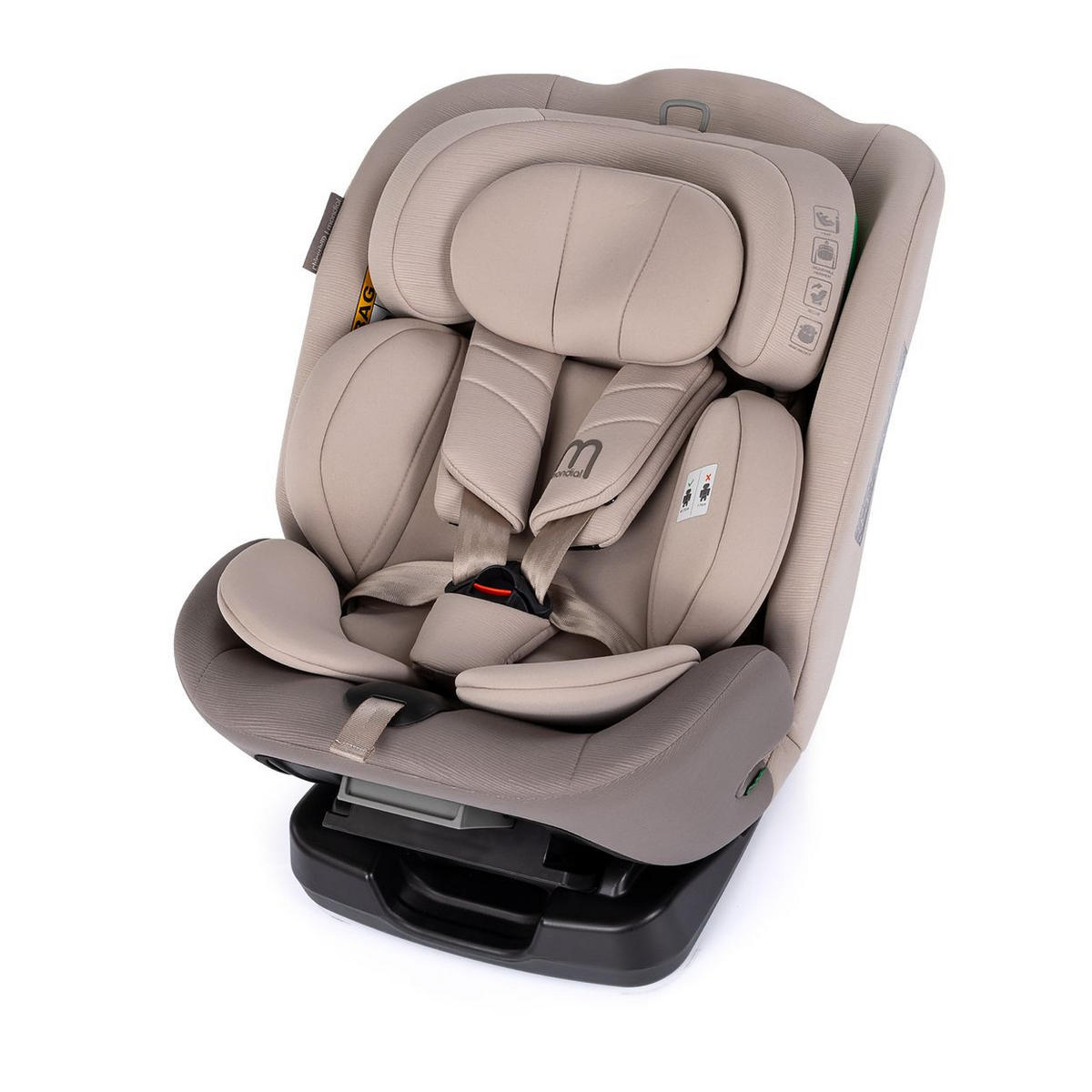 KINDERSITZ Mondial i-Size beige (40-150cm) Liegeposition Kopfstütze Gurt - Beige, Kunststoff (44/80/51cm) - Chipolino
