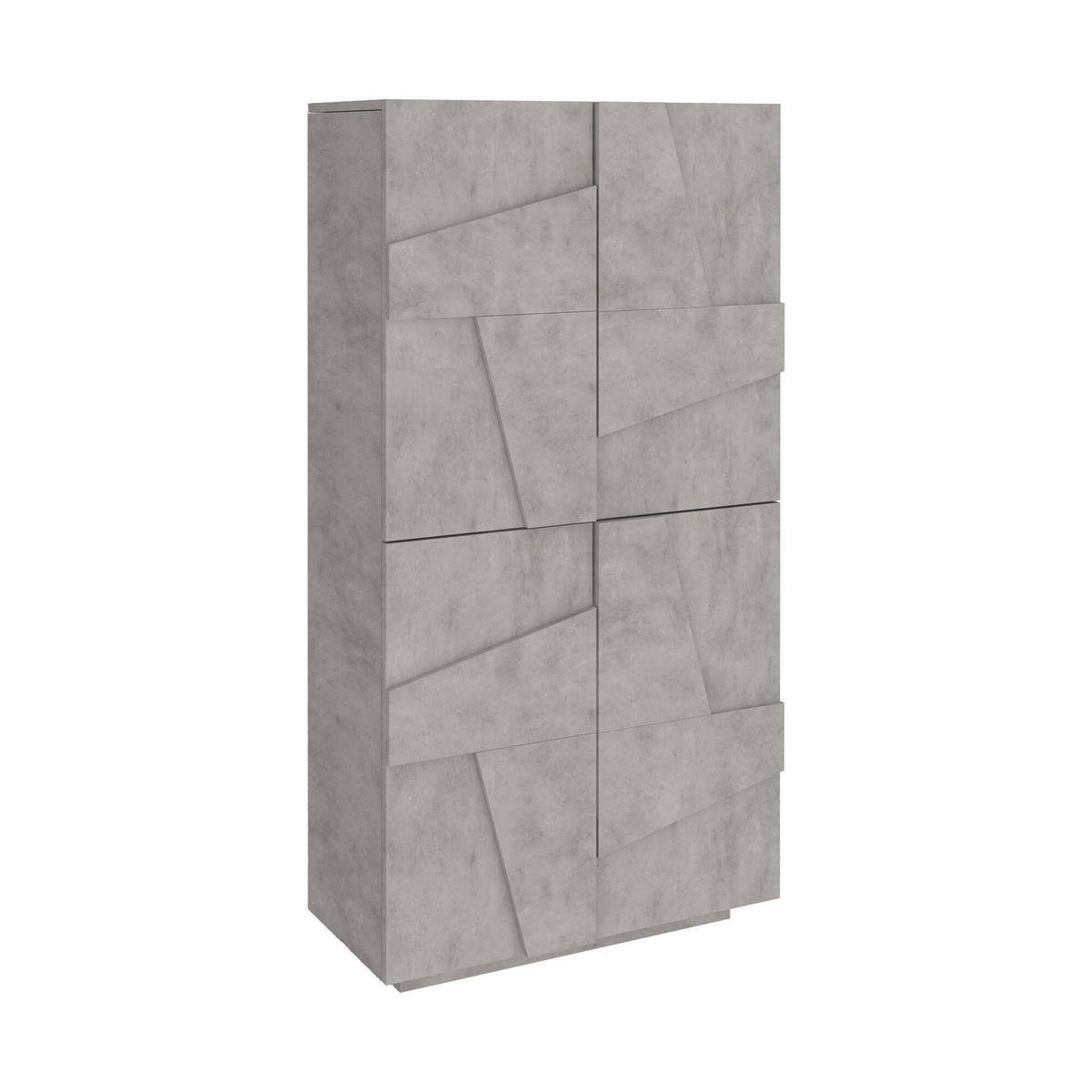 SCHUHSCHRANK Zement 38/81/167 cm - Grau, Holzwerkstoff (81/168/38cm) - DMORA