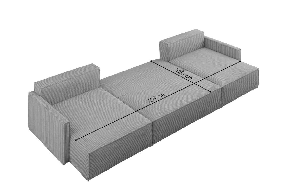 ECKSOFA Carlos Mit Schlaffunktion und Bettkasten Elegante Stoff Poso Silber - Silberfarben, Holz/Textil (348/142cm) - Kaiser Möbel