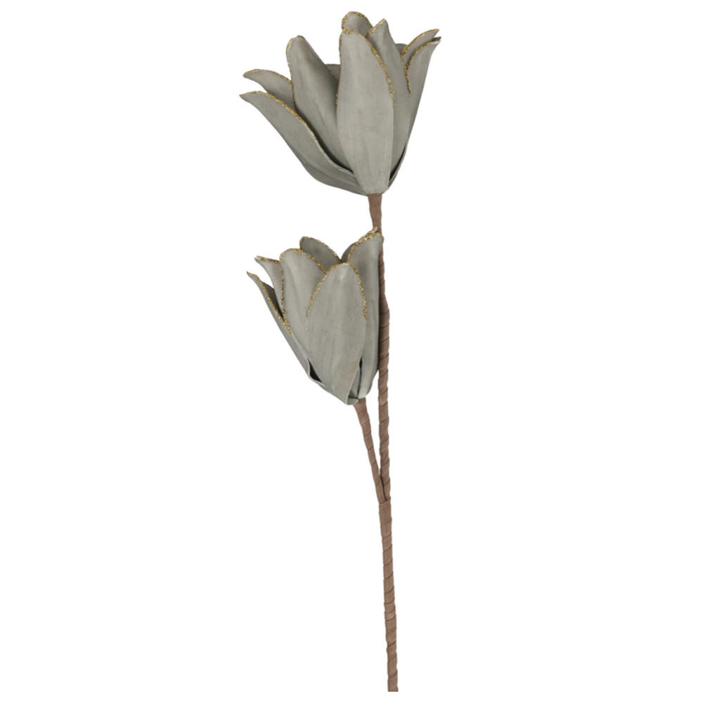 PROTEA mit Glitzer Basic Grau 20/12/83 cm Kunstoff - Grau, Kunststoff (83cm) - Mondex
