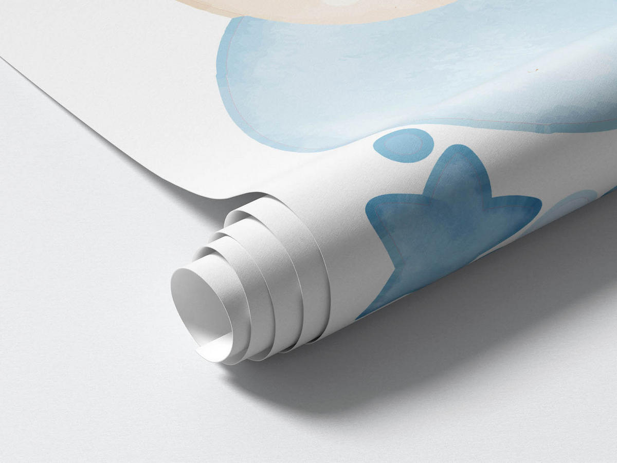 WANDAUFKLEBER 130x186cm - Niedlicher Teddybär mit Luftballons - Multicolor, Kunststoff (130/186/0.1cm) - Wallfluent