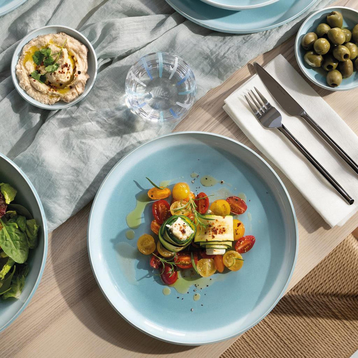 TAFELSERVICE Perlemor Aqua blau 12er Set - Blau, Keramik (2/2/2cm) - like.Villeroy & Boch