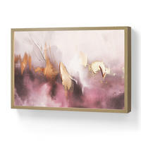 NÁSTĚNNÁ LAMPA S AKUMULÁTOREM Fialová - abstraktní - barva - zlatá 60x40 cm - světle fialová, kompozitní dřevo (60/40/8cm) - OnlyWow