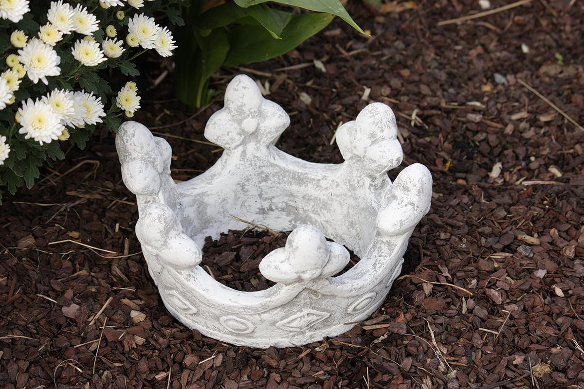 STEINFIGUR Steinskulptur Krone, Frostfest, massiver Steinguss - Grau, Stein (27/15/27cm) - stoneandstyle