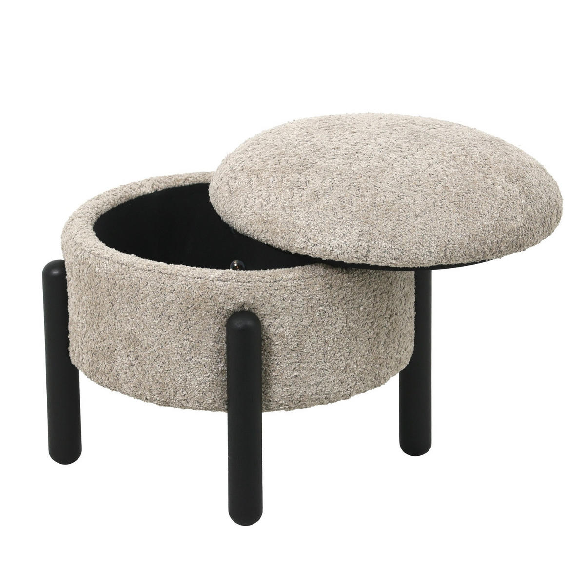 HOCKER aus Stoff 45x45x36cm, taupe - Taupe, Textil (45/36/45cm) - Giga Meubel