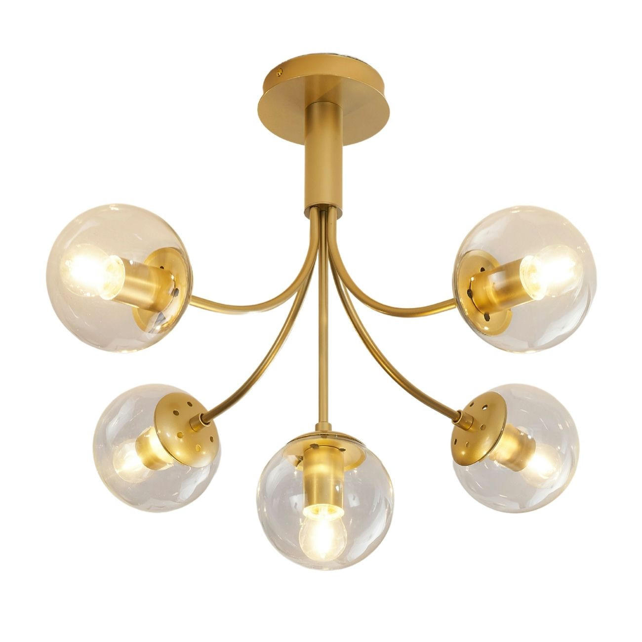 DECKENLEUCHTE Ciara, Gold / Messing, 48cm - Goldfarben, Glas (48/58/48cm) - KOSILUM