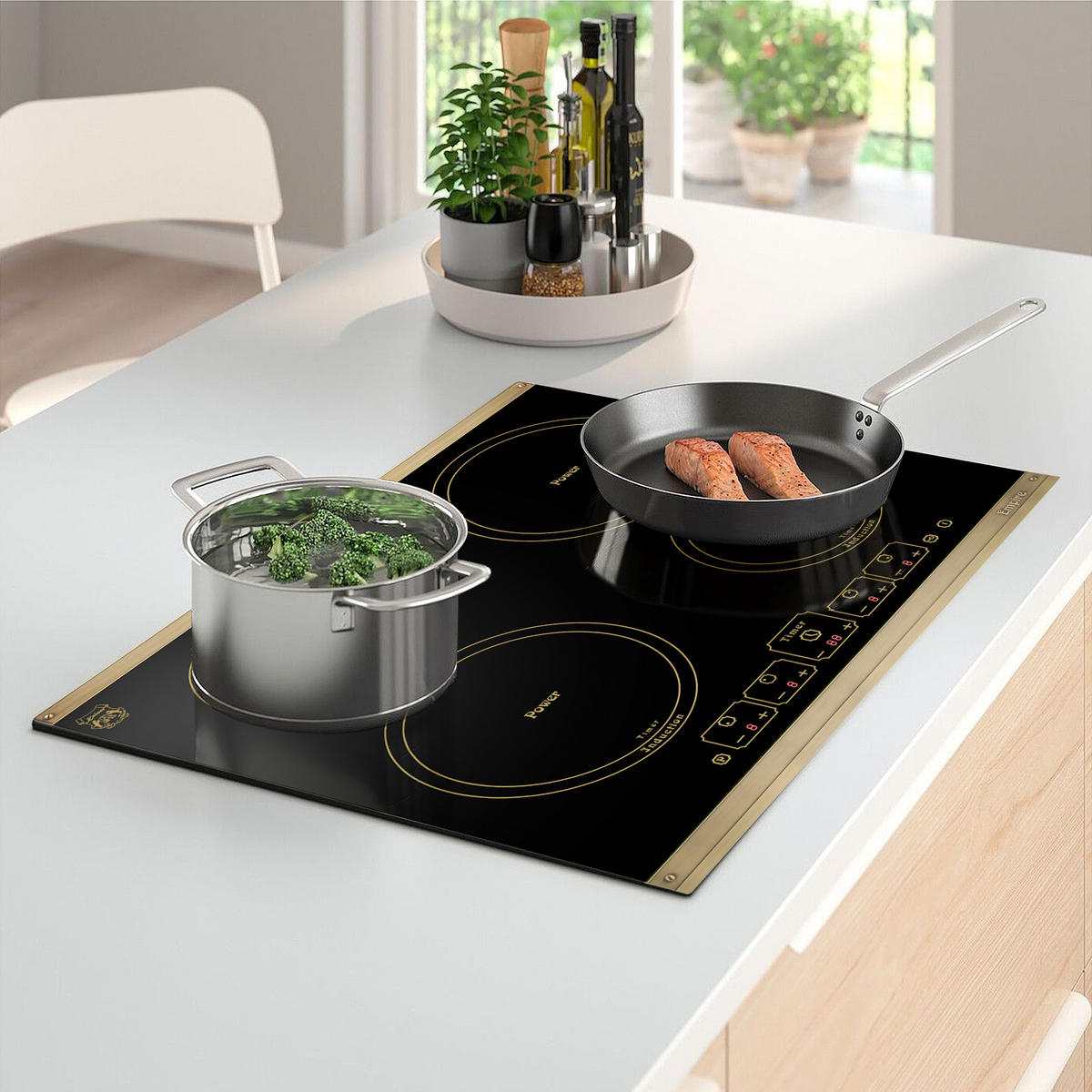 INDUKTIONSKOCHFELD - Schwarz, Keramik (59/5.5/52cm) - Kaiser Küchengeräte