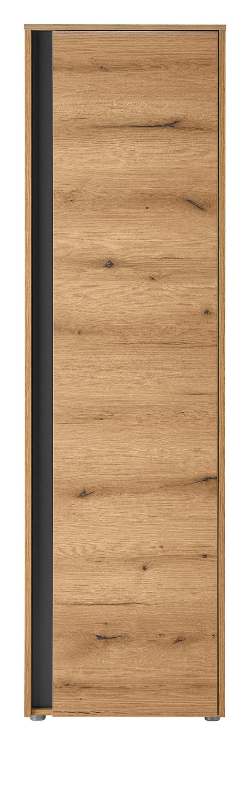 SCHUHSCHRANK Evoke Eiche, grau Flurschrank 50 x 200 cm mit 10 Fächern - Eichefarben/Schwarz, Holzwerkstoff/Kunststoff (50/200/40cm) - Furn.Design