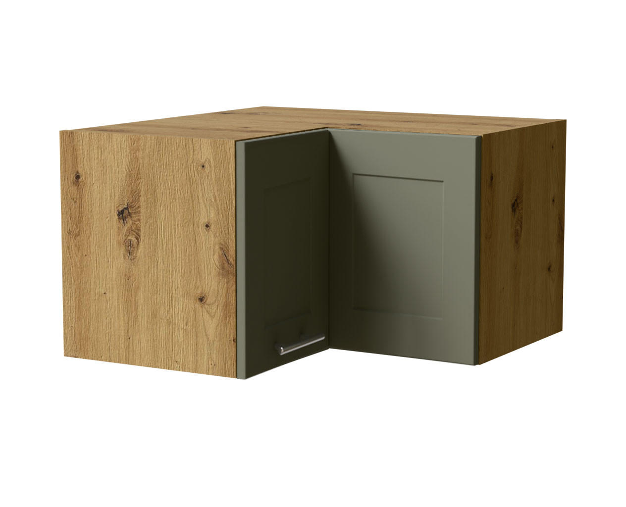 ECKHÄNGESCHRANK Oslo W12/60/36 Eiche Artisan / Reed Green Matt 60 / 60 / 36cm - Eiche Artisan/Grün, Holz/Holzwerkstoff (60/36/60cm) - Feldmann-Wohnen