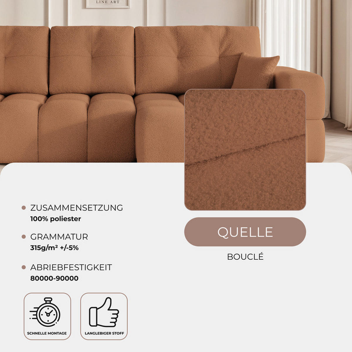 ECKSOFA BUENO mit Schlaffunktion und Bettkasten Orange - Orange, Holzwerkstoff/Kunststoff (280/148cm) - Idohome