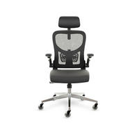 Bürostuhl SmartSeat Schwarz - Silberfarben/Schwarz, Kunststoff/Textil (70/142/70cm) - Clouvou