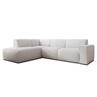 ECKSOFA L Form Didim Weiß 292/220/78 cm – großes Sofa stilvoll & bequem L - Schwarz/Weiß, Kunststoff/Textil (220/292cm) - AX Living