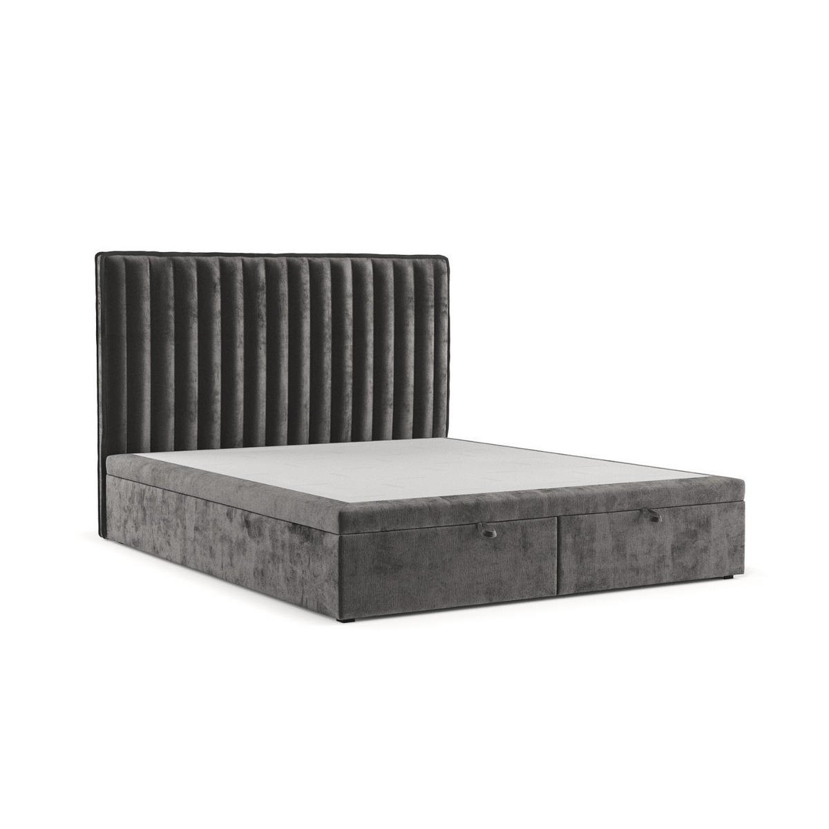 POLSTERBETT Keva mit Stauraum 120/200 cm Stahl im Lotta Stoff - Schwarz/Graphitfarben, Holz/Holzwerkstoff (120/200cm) - AltaBeds