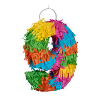 PINATA - Multicolor, Papier/Wellpappe (15/20/4cm) - Relaxdays