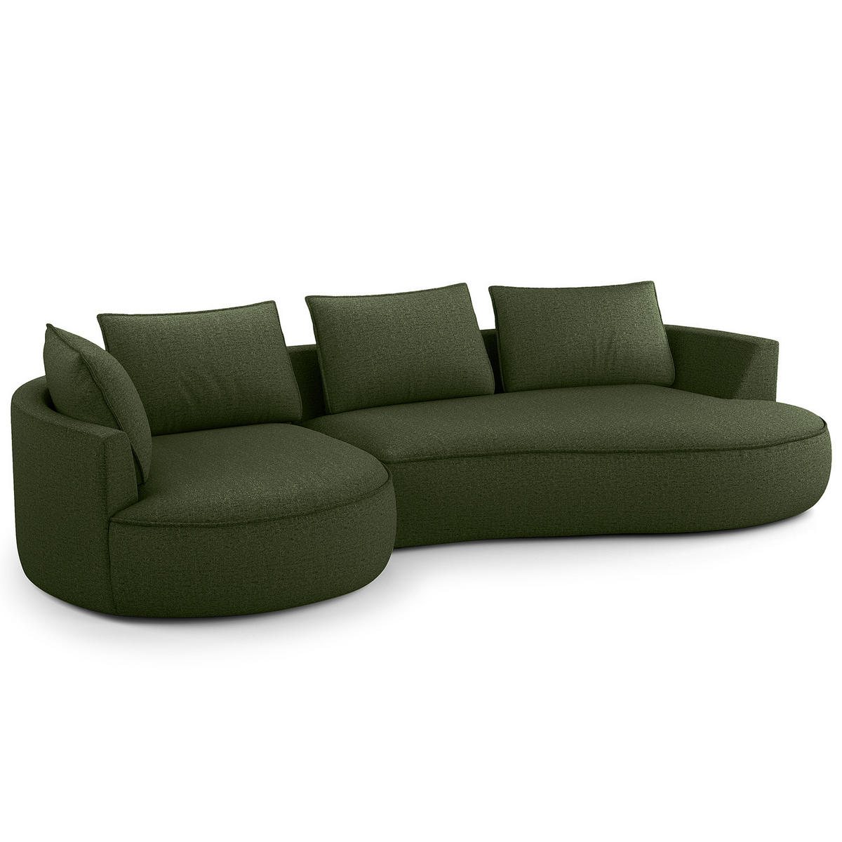 BIGSOFA - Schwarz/Grün, Kunststoff/Textil (322/82/154cm) - home24