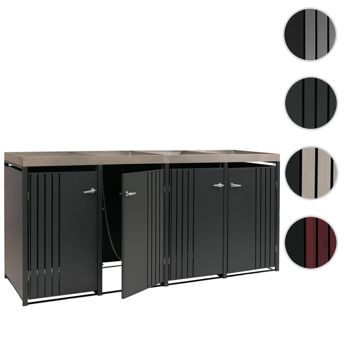 MÜLLTONNENVERKLEIDUNG Anthrazit - Anthrazit, Metall (260/125/84cm) - MCW