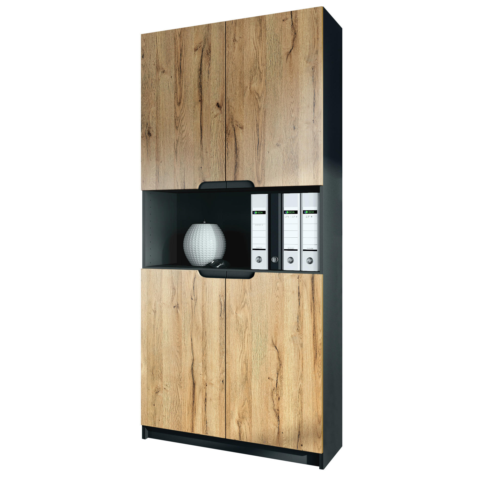 Vladon Büroschrank Eiche 82x184x37 cm
