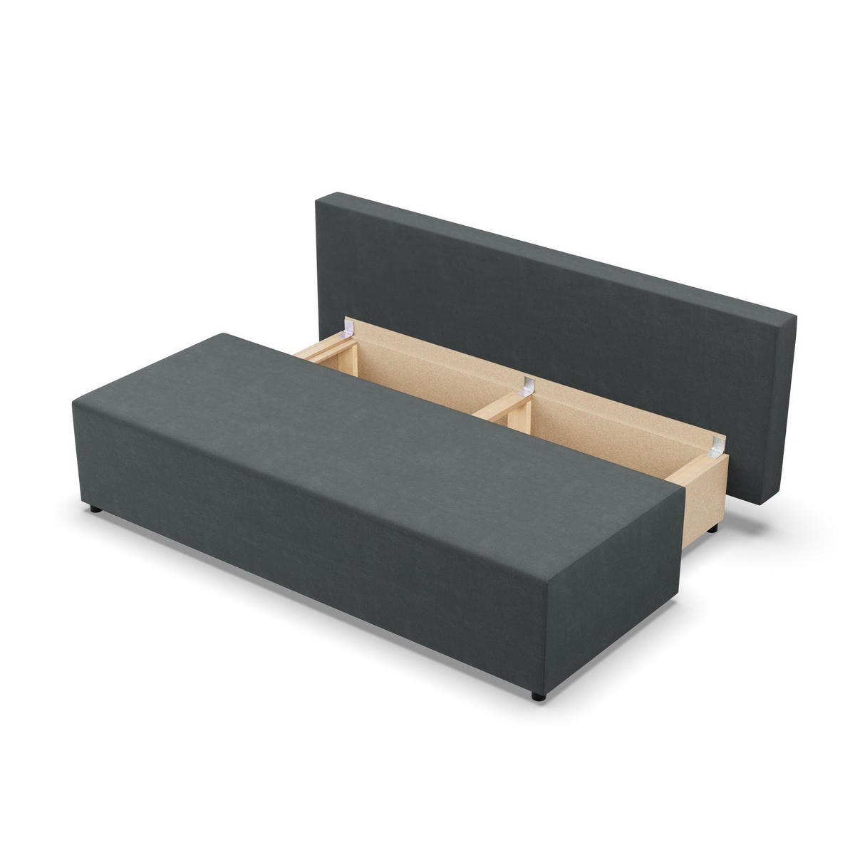 SOFA 3-SITZER MIT SCHLAFFUNKTION FERMO Dunkelgrau - Dunkelgrau, Textil (92/95/191cm) - Mebligo