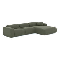 WEITWINKEL-SOFA rechts Tissu tramé Olivgrün 280cm - Olivgrün/Grün, Textil (280/165cm) - Sia Home
