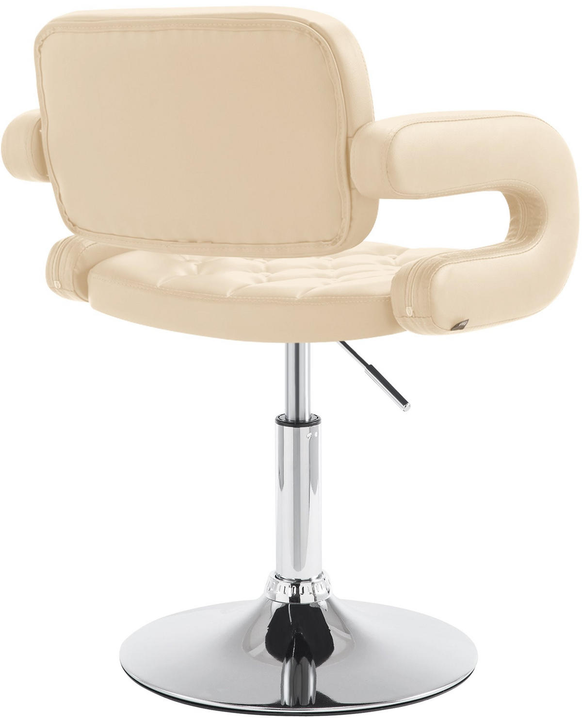 SESSEL Lederlook creme - Chromfarben/Creme, Textil/Metall (62/76/55cm) - CLP