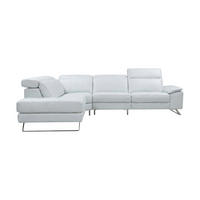 ECKSOFA Genius Echtleder Weiß - Weiß, Leder/Metall (230/264cm)
