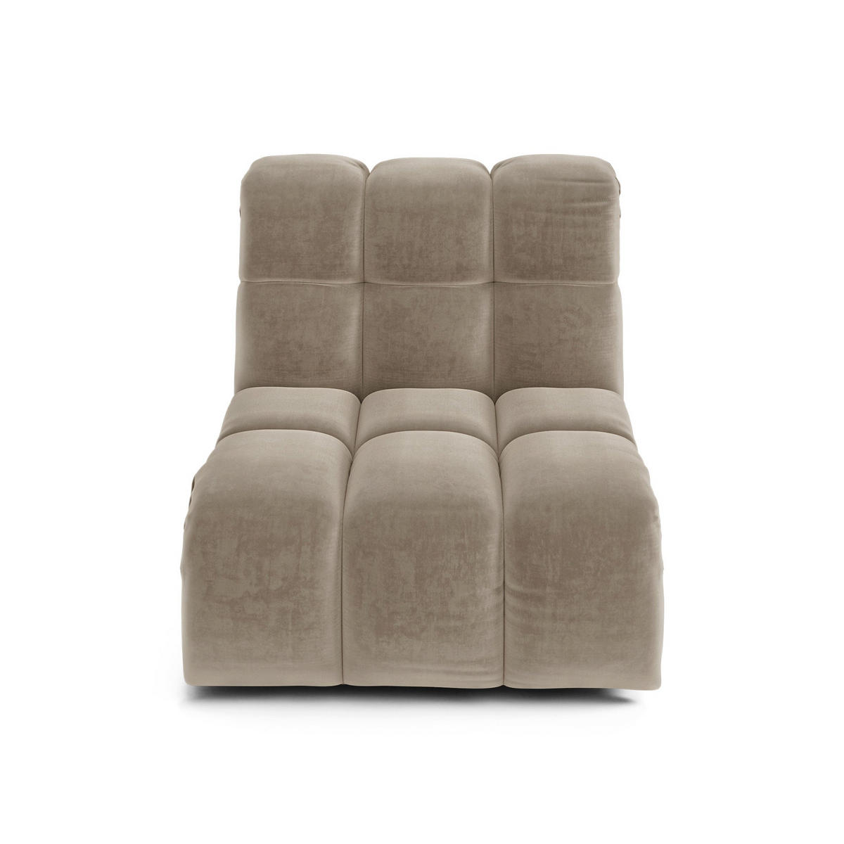 MODULARER Drehsessel SEVEN Samt Taupe 81cm - Taupe, Textil (81/77/98cm) - Premium Interiors