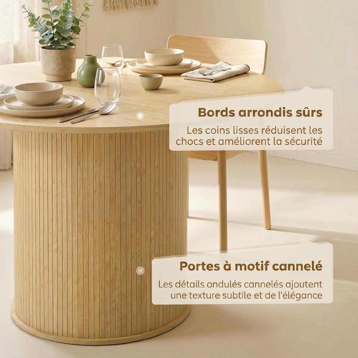 ESSTISCH Naturholz 1 Stück - Beige, Kunststoff (120/120/75cm) - GiPP