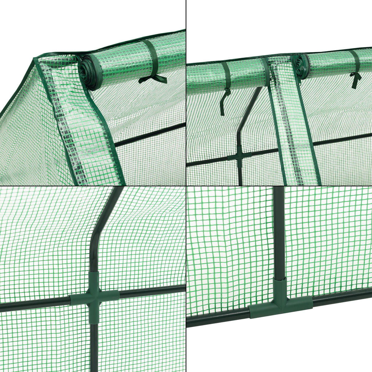 GEWÄCHSHAUS Höflein - Grün, Kunststoff (240/90/90cm) - [en.casa]