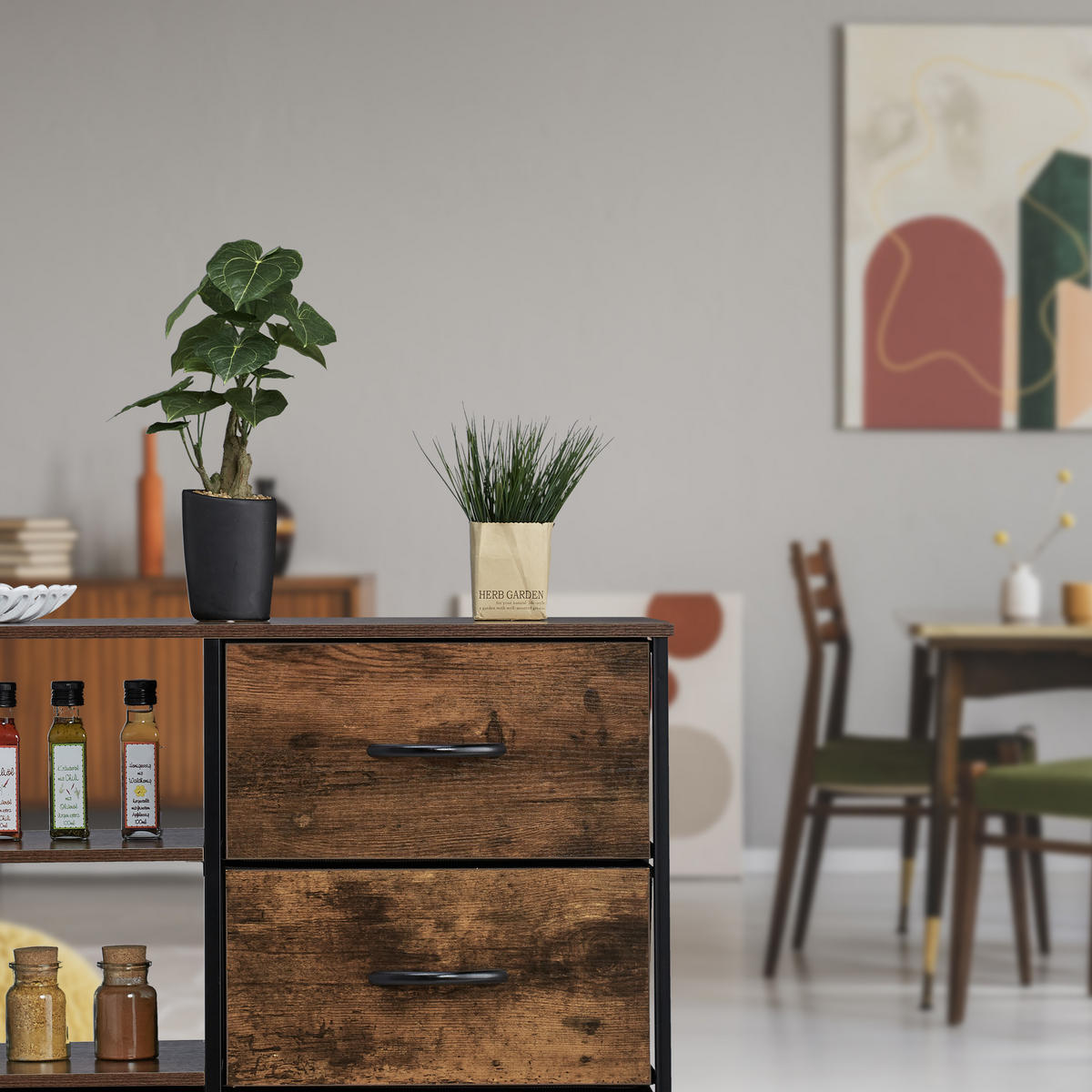 KOMMODE - Dunkelbraun, Holz/Holzwerkstoff (84/71.5/32.5cm) - Relaxdays