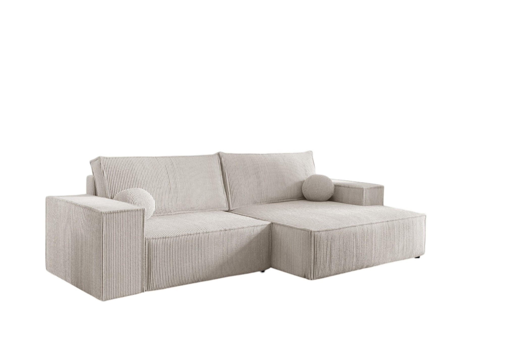 ECKSOFA Corunia Xs - Weiß, Holzwerkstoff/Textil (255/148cm) - Fun Möbel
