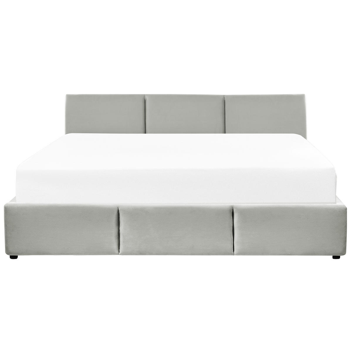 POLSTERBETT 180/200cm Hellgrau Bousse - Hellgrau, Textil (180/200cm) - Beliani