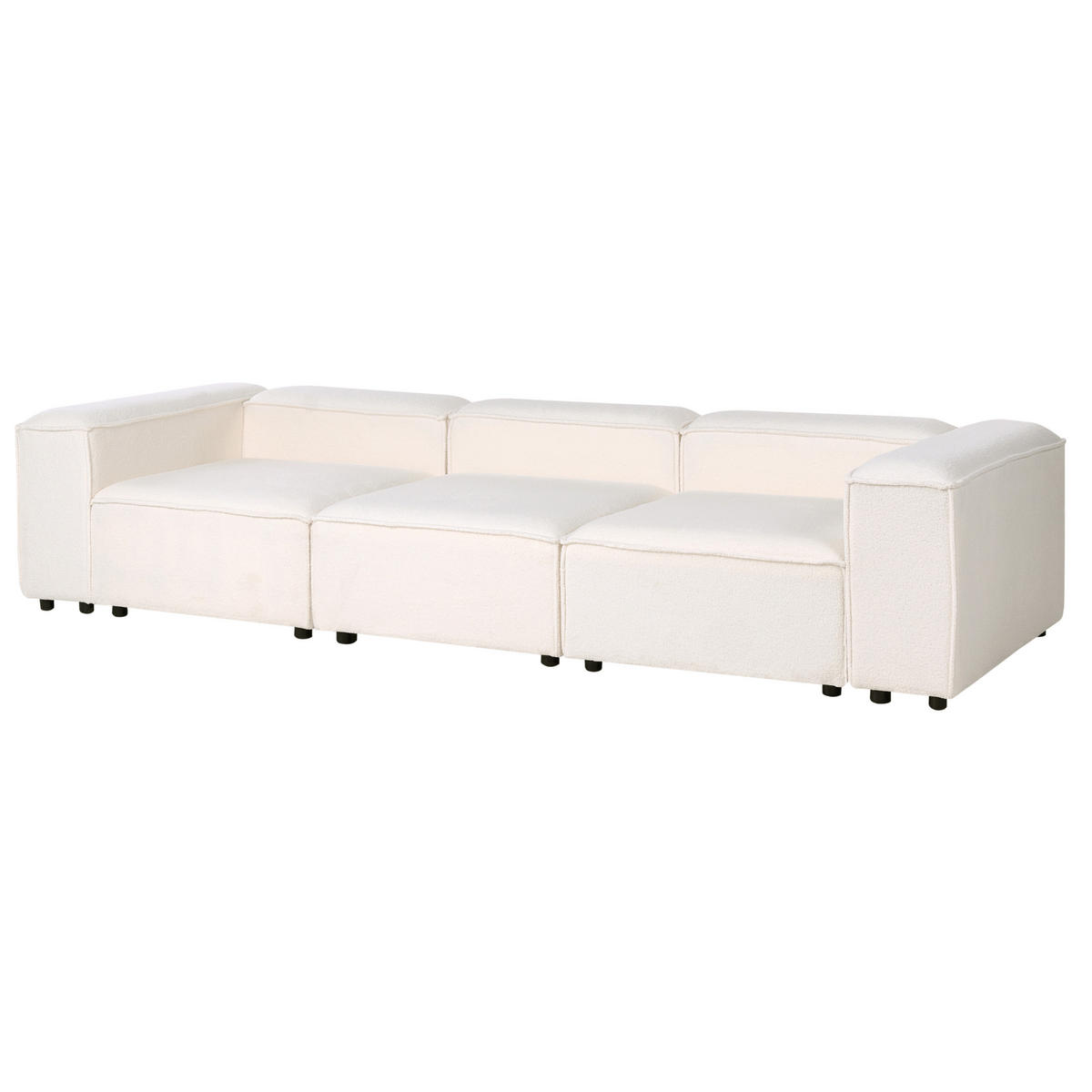 3-SITZER-MODULSOFA Bouclé Cremeweiß Ardal - Creme, Textil (326/68/119cm) - Beliani