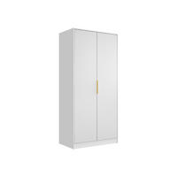 DREHTÜRENSCHRANK Tireno 2D - Goldfarben/Weiß, Holzwerkstoff/Metall (102/216/60cm) - MIRJAN24