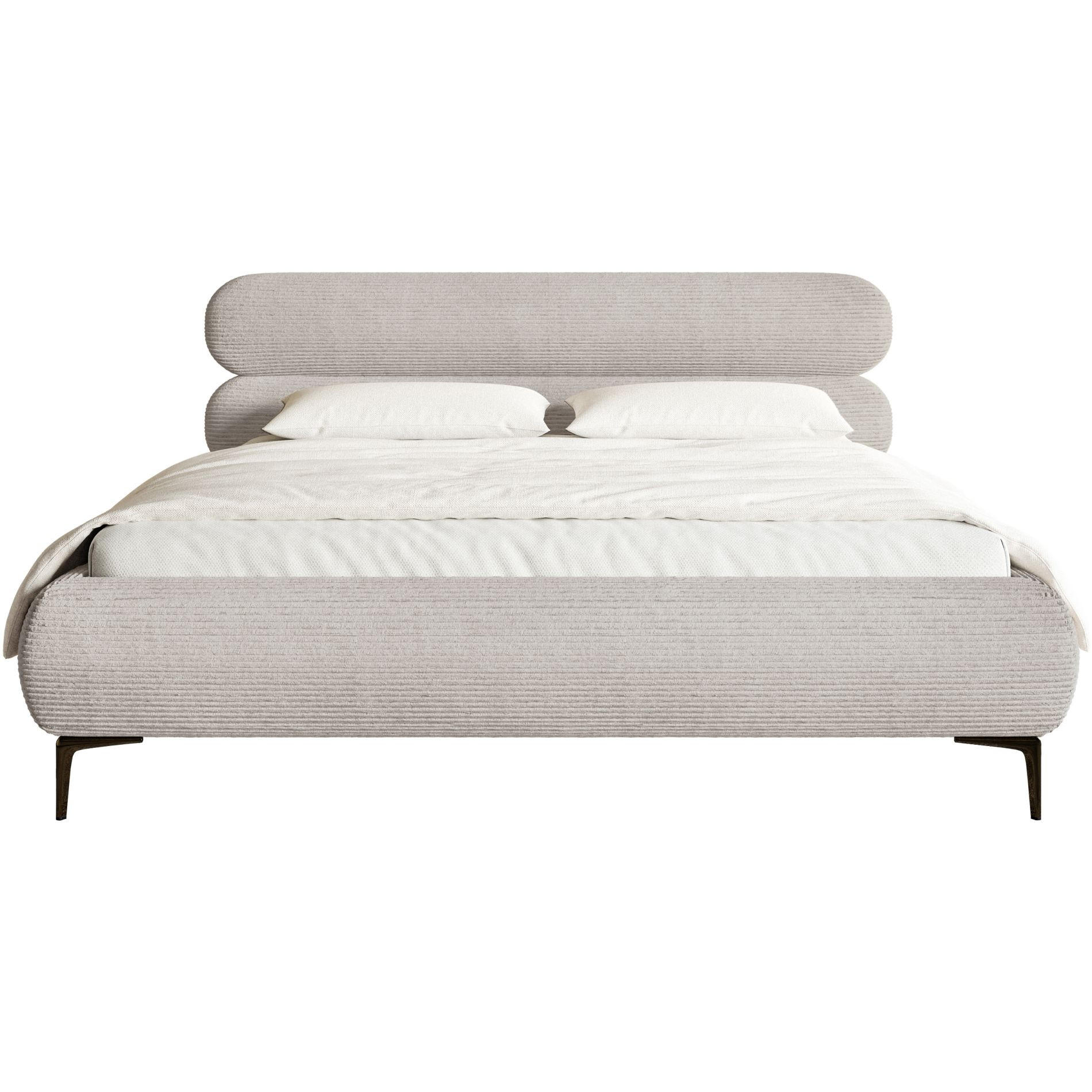 POLSTERBETT Roule Cord Greige 140x200 cm - Taupe/Schwarz, Textil/Metall (140/200cm) - Selsey