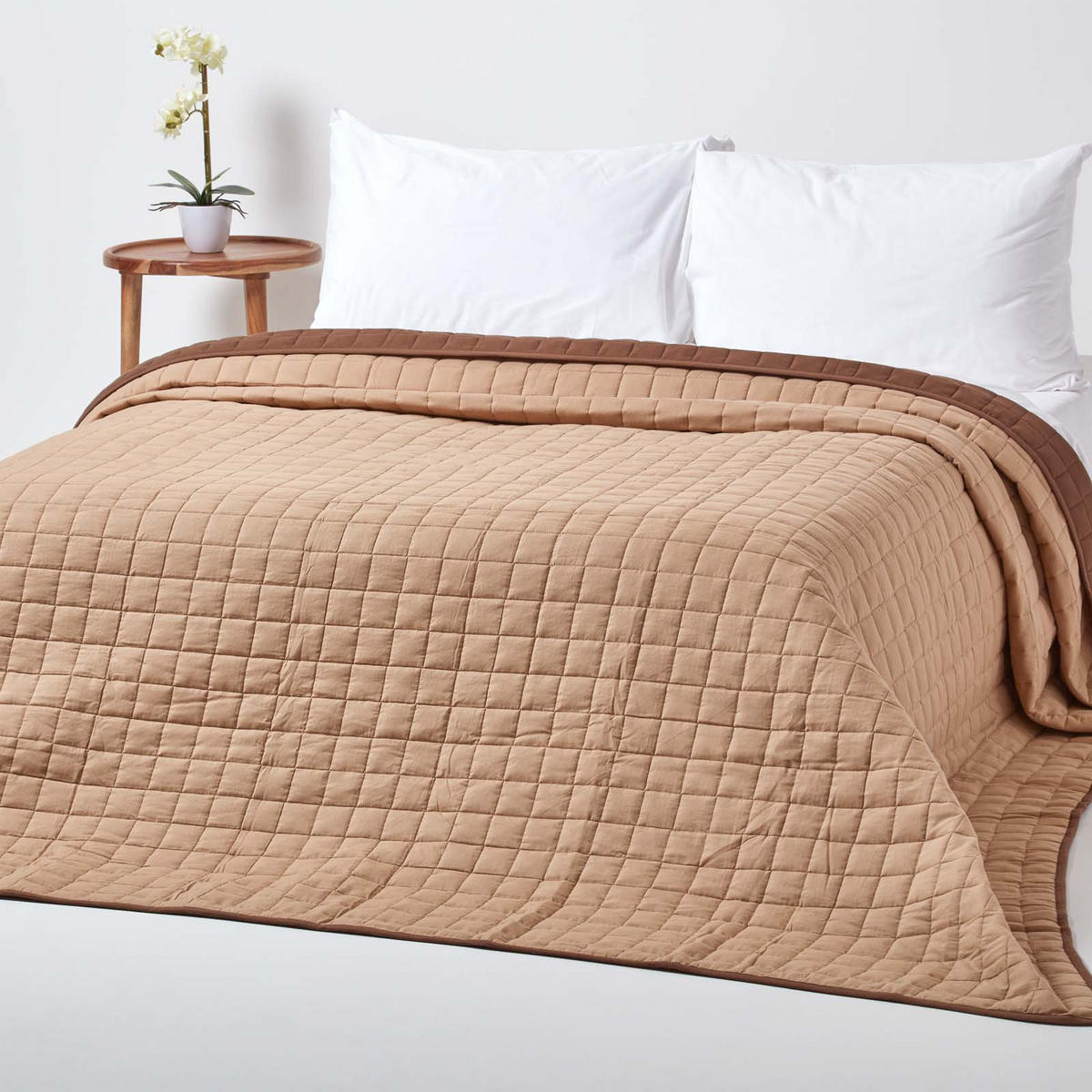 TAGESDECKE gesteppt mit Wende-Design, 230/250 cm - Braun, Textil (230/250cm) - Homescapes