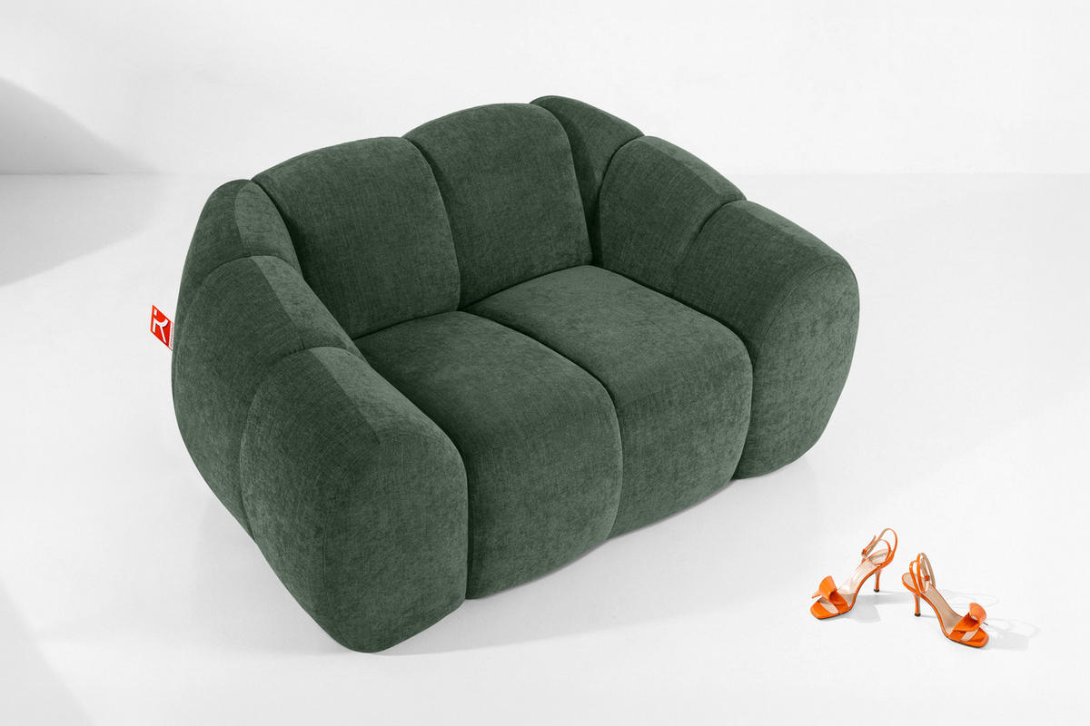 SESSEL FLAVA, Dunkelgrün - Dunkelgrün, Holz/Holzwerkstoff (160/76/100cm) - KONSIMO®