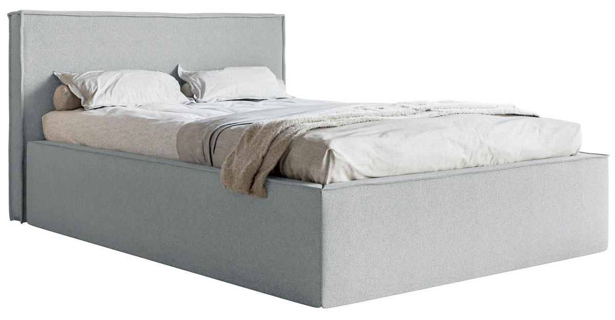 POLSTERBETT LUCERA Grau 180x200 cm - Schwarz/Grau, Kunststoff/Textil (180/200cm) - Selsey